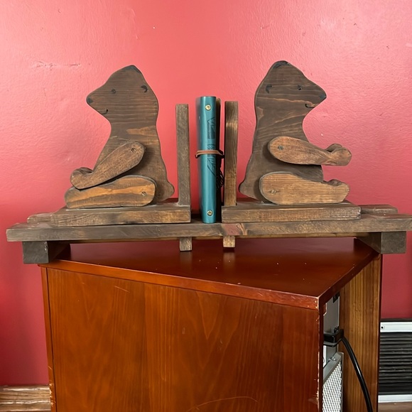 handmade Other - Solid wood bear bookends